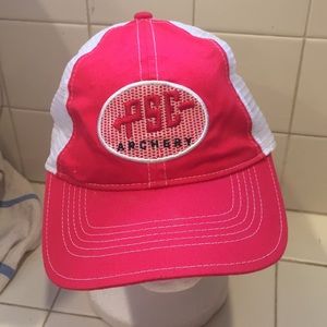 PFC Archery baseball style hat red white new
